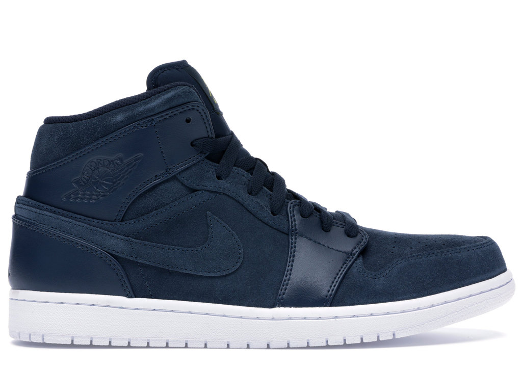 Jordan 1 Retro Mid Armory Navy Armory Navy/Electrolime-White (554724-421)