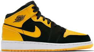 Jordan 1 Retro Mid New Love 2017 (GS) Black/Varsity Maize-White (554725-035)