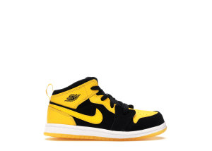 Jordan 1 Retro Mid New Love 2017 (TD) Black/Varsity Maize-White (640735-035)