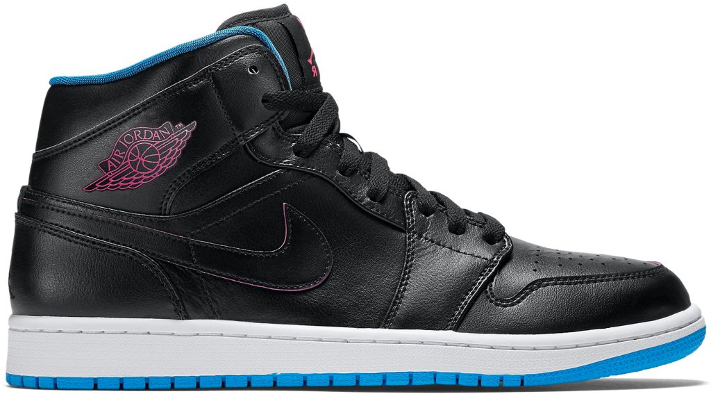 Jordan 1 Retro Mid Radio Raheem Black/Fire Pink-Photo Blue (554724-029)