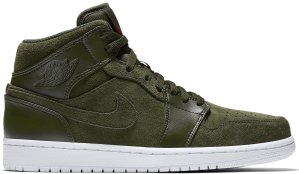 Jordan 1 Retro Mid Sequoia Sequoia/Max Orange-White (554724-302)