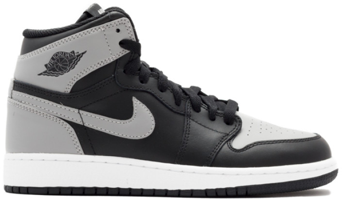 Jordan 1 Retro Shadow 2013 (GS) Black/Soft Grey (575441-014)