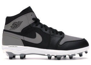 Jordan 1 TD Mid Shadow Black/Soft Grey-White-Soft Grey (AR5604-002)