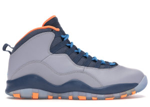 Jordan 10 Retro Bobcats Wolf Grey/New Slate-Atomic Orange-Dark Powder Blue (310805-026)