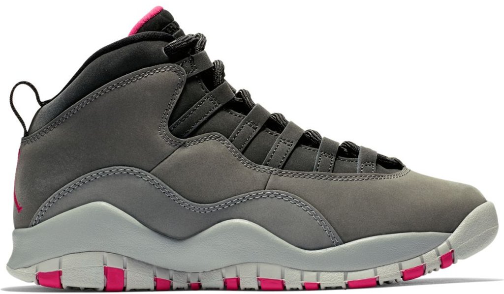 Jordan 10 Retro Rush Pink (GS) Dark Smoke Grey/Rush Pink-Black-Iron Grey (487211-006)