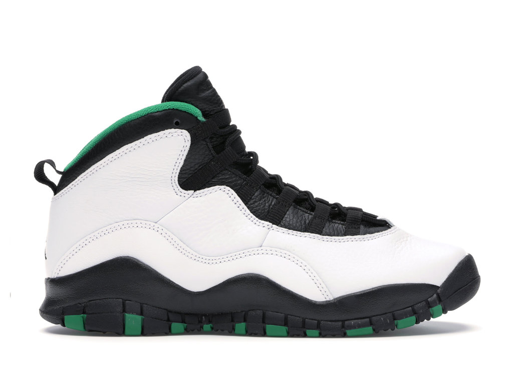 Jordan 10 Retro Seattle (GS) White/Black-Green-Yellow (310806-137)