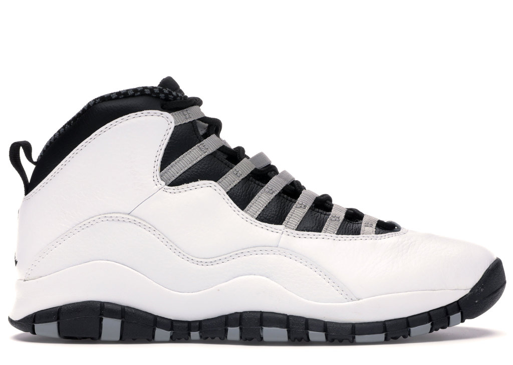 Jordan 10 Retro Steel (2005) White/Black/Light Steel Grey (310805-101)
