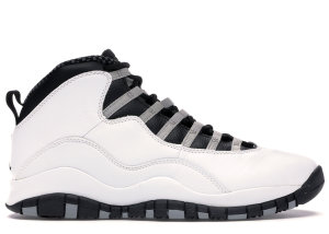 Jordan 10 Retro Steel (2005) White/Black/Light Steel Grey (310805-101)