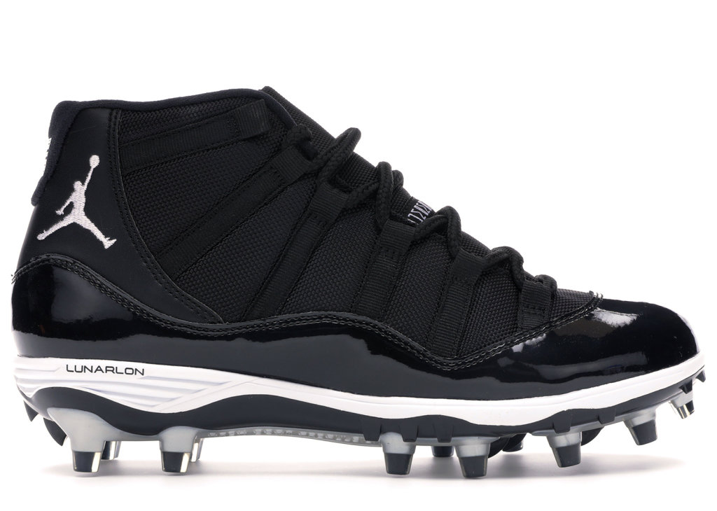 Jordan 11 Retro Cleat Black Black/White-Metallic Silver (AO1561-011)
