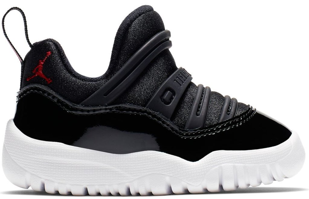 Jordan 11 Retro Little Flex 72-10 (TD) Black/White-Gym Red (BQ7102-002)