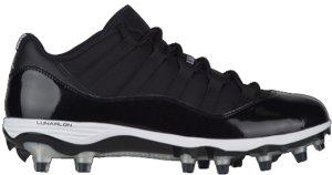 Jordan 11 Retro Low Cleat Black Black/White-Metallic Silver (AO1560-011)