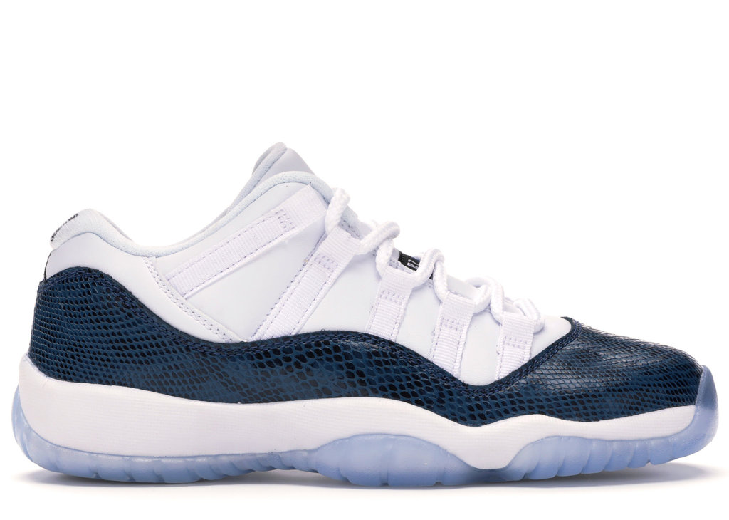 Jordan 11 Retro Low Snake Navy 2019 (GS) White/Black-Navy (CD6847-102)