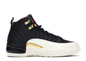 Jordan 12 Retro Chinese New Year 2019 (GS) Black/True Red-Sail-Metallic Gold (BQ6497-006)