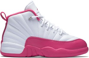 Jordan 12 Retro Dynamic Pink (PS) White/Vivid Pink-Metallic Silver (510816-109)