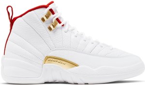 Jordan 12 Retro Fiba 2019 (GS) White/University Red-Metallic Gold (153265-107)