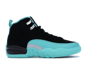 Jordan  12 Retro Hyper Jade (GS) Black/Metallic Silver-Hyper Jade (510815-017)