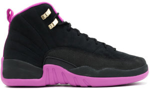 Jordan 12 Retro Hyper Violet (GS) Black/Metallic Gold Star-Hyper Violet (510815-018)