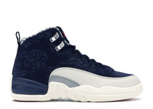 Jordan 12 Retro International Flight (GS) College Navy/University Red-Sail (BV8017-445)