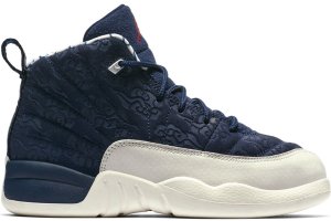 Jordan 12 Retro International Flight (PS) College Navy/University Red-Sail (BV8018-445)