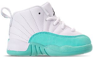 Jordan  12 Retro Light Aqua (TD) White/Black-Light Aqua (819666-100)