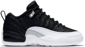 Jordan 12 Retro Low Playoffs (GS) Black/Varsity Red-White-Metallic Silver (308305-004)
