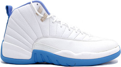 Jordan 12 Retro Melo White/University Blue-Metallic Silver (136001-142)