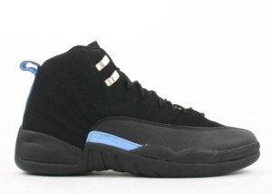 Jordan 12 Retro Nubuck (2003) Black/White-University Blue (136001-014)