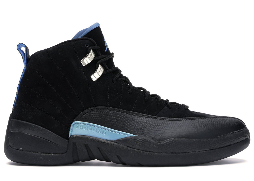 Jordan 12 Retro Nubuck (2009) Black/White-University Blue (130690-018)