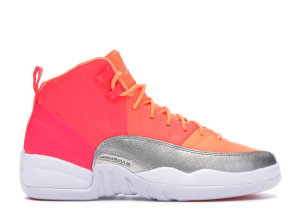 Jordan 12 Retro Sunrise (GS) Racer Pink/White-Hot Punch-Bright Mango-Sunset Pulse-Metallic Silver (510815-601)