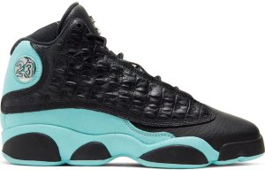 Jordan 13 Retro Black Island Green (GS) Black/Metallic Silver-Island Green (884129-030)