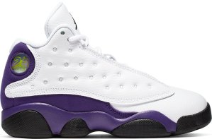 Jordan  13 Retro Lakers (PS) White/Black-Court Purple-University Gold (414575-105)