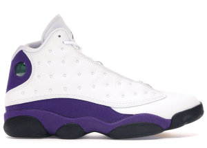 Jordan 13 Retro Lakers (GS) White/Black-Court Purple-University Gold (884129-105)
