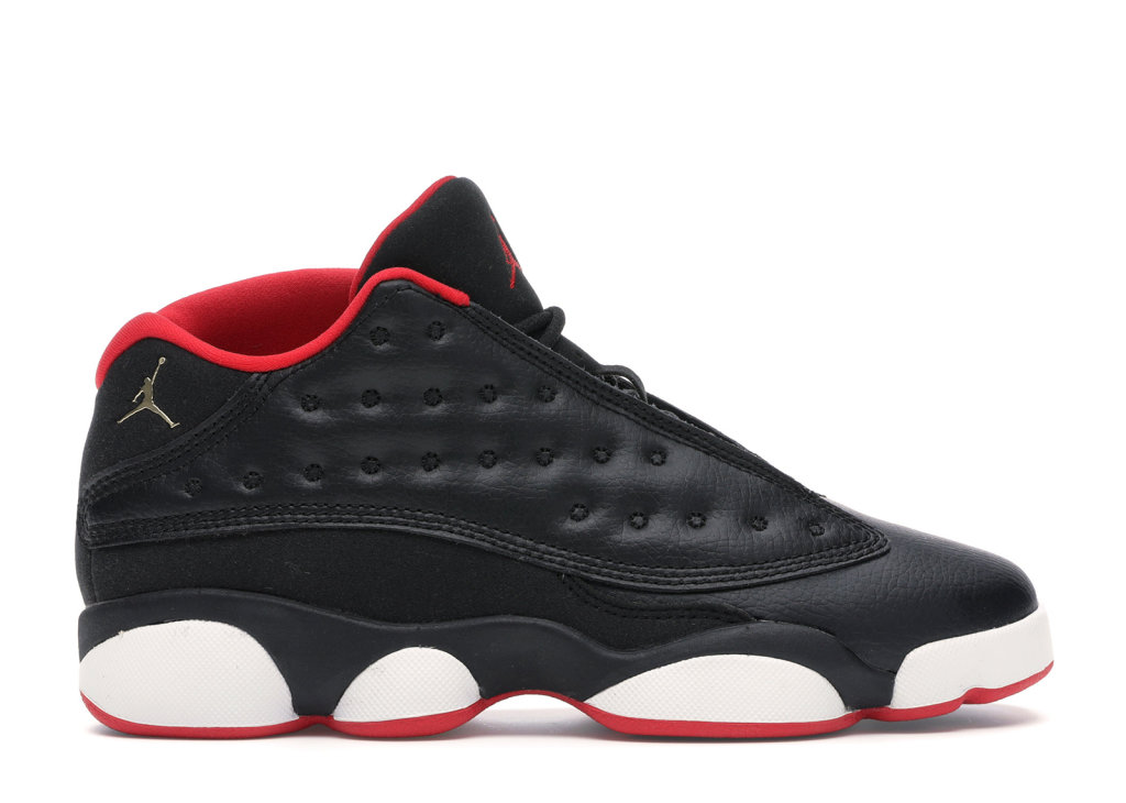 Jordan 13 Retro Low Bred (GS) Black/Metallic Gold-University Red-White (310811-027)