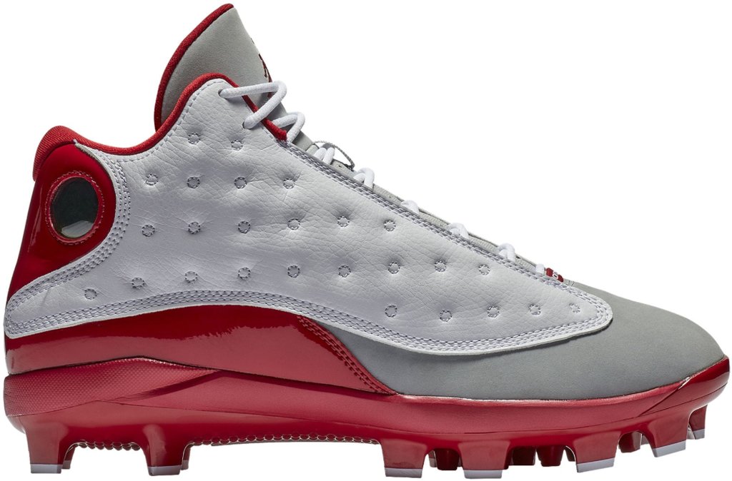 Jordan 13 Retro MCS Cleat Grey Toe White/Gym Red-Gym Red-Wolf Grey (AJ8016-126)