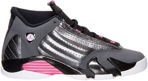 Jordan  14 Retro Hyper Pink (GS) Metallic Dark Grey/Hyper Pink-Black-White (654969-028)
