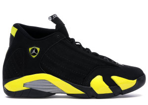 Jordan  14 Retro Thunder Black/Vibrant Yellow-White (487471-070)
