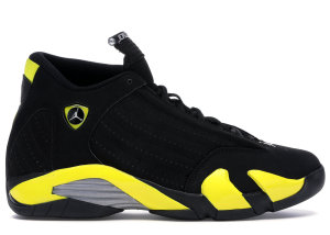 Jordan 14 Retro Thunder Black/Vibrant Yellow-White (487471-070)