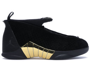 Jordan  15 Retro Doernbecher 2018 (GS) Black/White-Metallic Gold (BV7110-017)