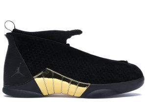 Jordan  15 Retro Doernbecher (2018) Black/White-Metallic Gold (BV7107-017)