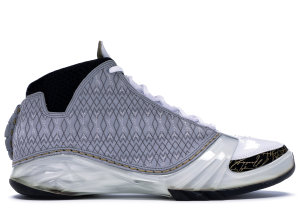 Jordan  23 White Stealth White/Stealth-Black-Metallic Gold (318376-102)