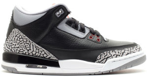 Jordan 3 Retro Black Cement 2011 (GS) Black/Varsity Red-Cement Grey (398614-010)
