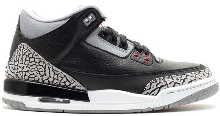 Jordan 3 Retro Black Cement 2011 (GS) Black/Varsity Red-Cement Grey (398614-010)