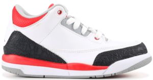 Jordan  3 Retro Fire Red 2013 (PS) White/Fire Red-Silver-Black (429487-120)