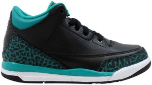 Jordan Air  3 Retro GP Black Metallic Gold Rio Teal (PS) Black/Metallic Gold Rio Teal (441141-018)