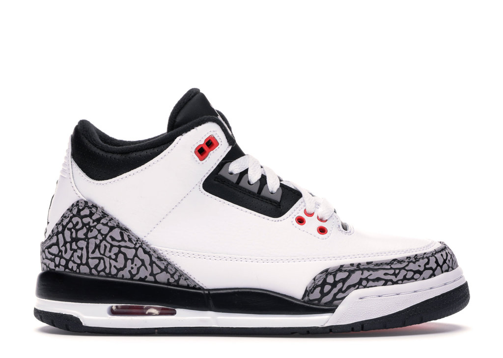 Jordan 3 Retro Infrared 23 (GS) White/Blackwlf Grey-Infrrd 23 (398614-123)