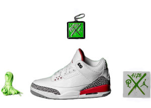 Jordan 3 Retro Hall of Fame (Sneaker Politics Special Release) (GS) White/Fire Red-Cement Grey-Black (398614-116)