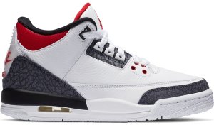 Jordan 3 Retro SE Fire Red Denim (GS) White/Fire Red-Black (CZ6634-100)