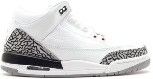 Jordan  3 Retro White Cement 2011 (GS) White/Fire Red-Cement Grey-Black (398614-105)