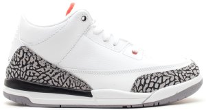 Jordan  3 Retro White Cement 2011 (PS) White/Fire Red-Cement Grey-Black (429487-105)