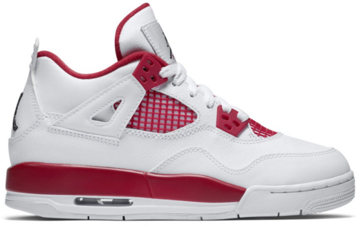 Jordan 4 Retro Alternate 89 (GS) White/Black-Gym Red (408452-106)